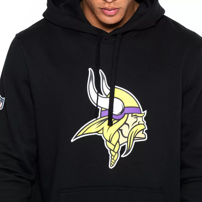 New Era Minnesota Vikings NFL Black Pullover Hoodie Sweatshirt: