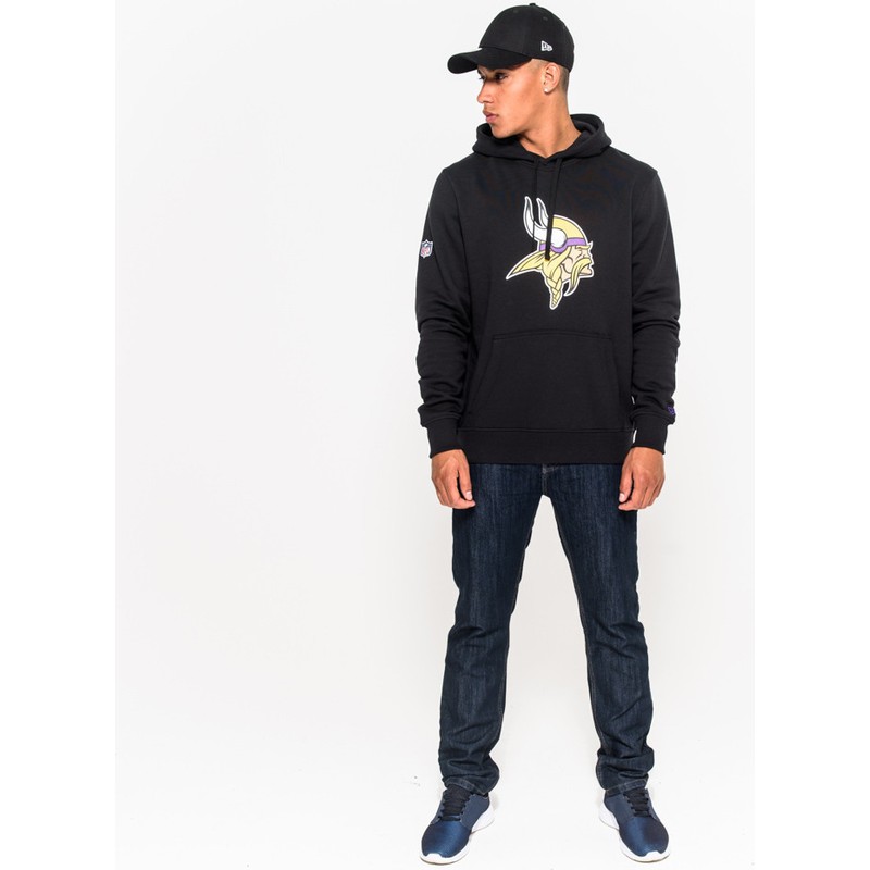 New Era Minnesota Vikings NFL Black Pullover Hoodie Sweatshirt: