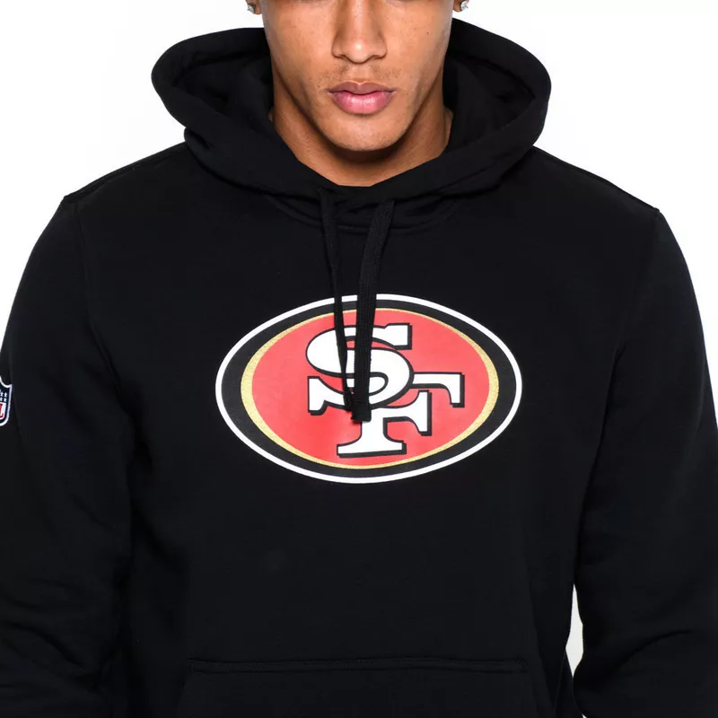 New Era San Francisco 49ers NFL Black Pullover Hoodie Sweatshirt: