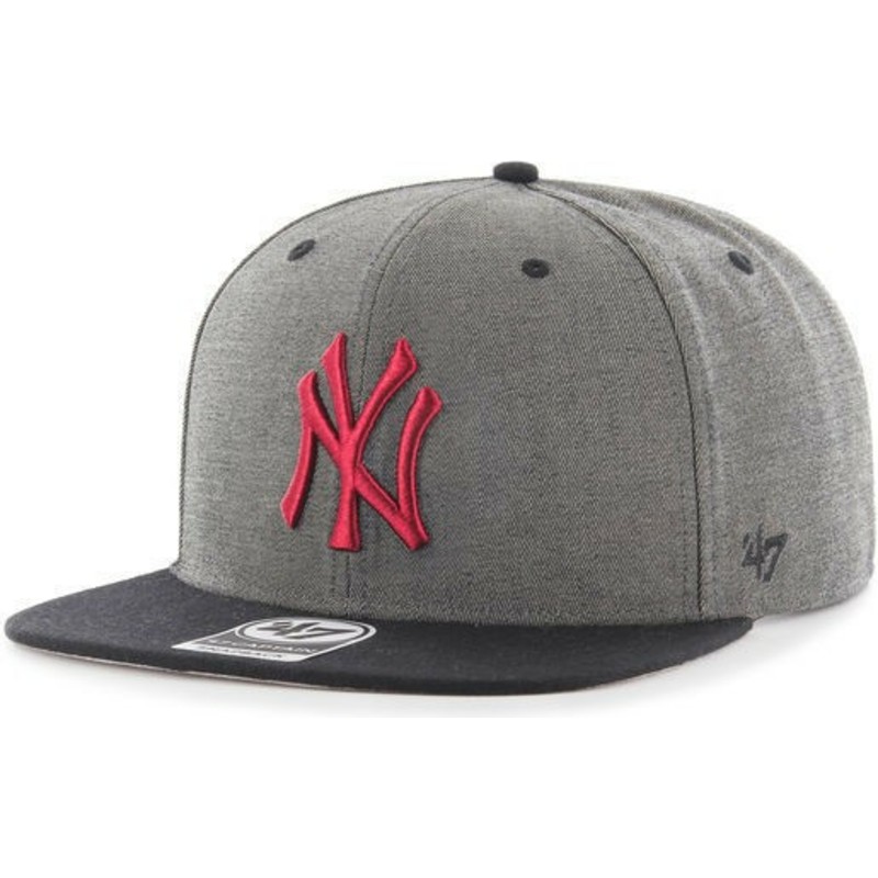 47-brand-flat-brim-new-york-yankees-red-logo-mlb-double-move-captain-grey-snapback-cap