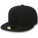 new-era-flat-brim-59fifty-black-on-black-new-york-yankees-mlb-black-fitted-cap