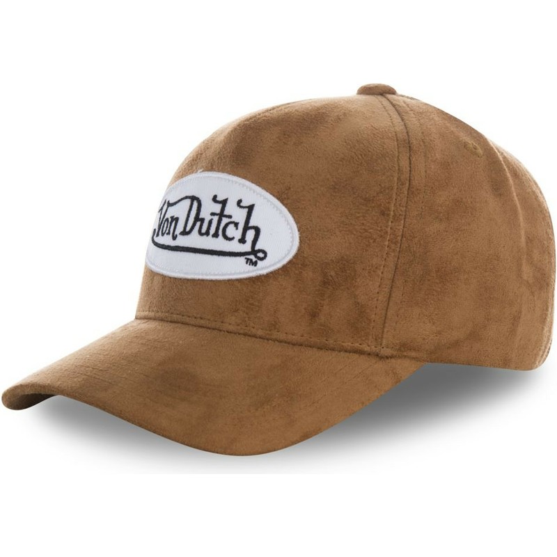 von-dutch-curved-brim-suede5-brown-adjustable-cap