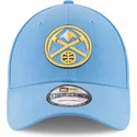new-era-curved-brim-9forty-the-league-denver-nuggets-nba-light-blue-adjustable-cap