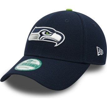 New Era Curved Brim 9FORTY The League Seattle Seahawks NFL Navy Blue Adjustable Cap