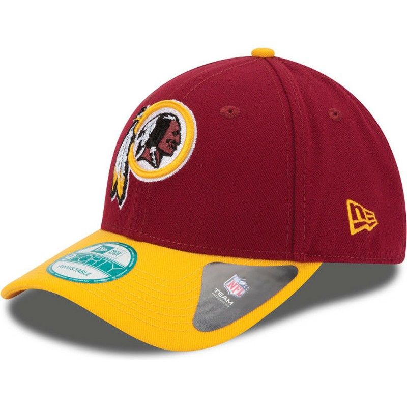new-era-curved-brim-9forty-the-league-washington-redskins-nfl-red-and-yellow-adjustable-cap