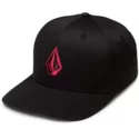 volcom-curved-brim-red-logo-cabernet-full-stone-xfit-black-fitted-cap