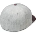 volcom-curved-brim-cabernet-full-stone-hthr-xfit-grey-fitted-cap-with-red-visor