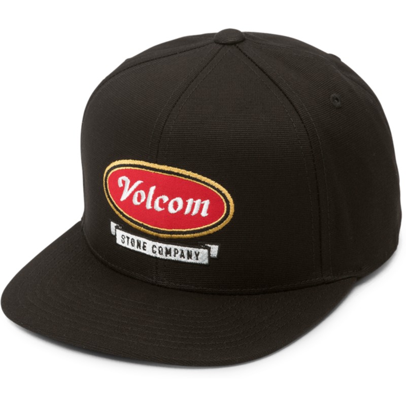 volcom-flat-brim-youth-engine-red-cresticle-black-snapback-cap