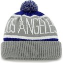 47-brand-los-angeles-dodgers-mlb-cuff-knit-calgary-grey-and-blue-beanie-with-pompom