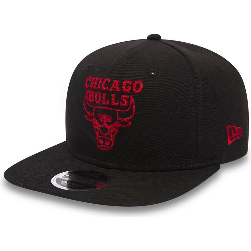 new-era-flat-brim-red-logo-9fifty-chain-stitch-chicago-bulls-nba-black-snapback-cap