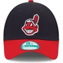 new-era-curved-brim-9forty-the-league-cleveland-indians-mlb-black-and-red-adjustable-cap