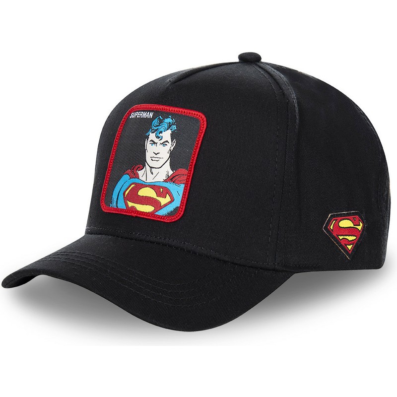capslab-curved-brim-classic-superman-sup4-dc-comics-black-snapback-cap