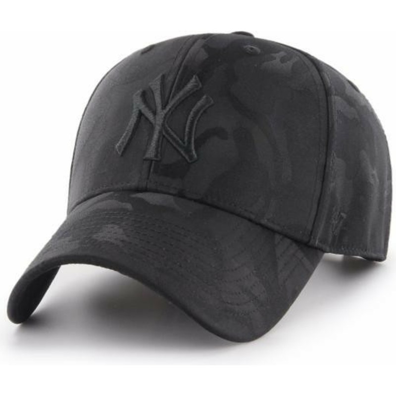 47-brand-curved-brim-new-york-yankees-mlb-clean-up-jigsaw-black-camouflage-cap