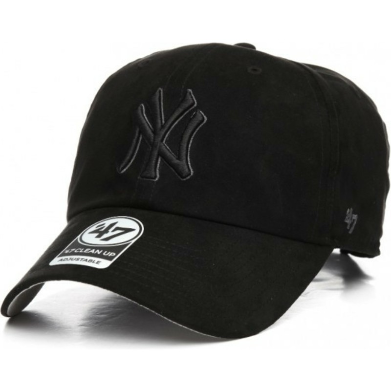 47-brand-curved-brim-black-logo-new-york-yankees-mlb-clean-up-ultra-basic-black-cap