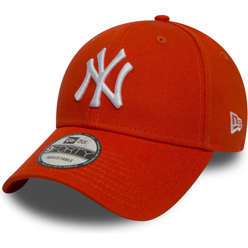 new-era-curved-brim-9forty-essential-new-york-yankees-mlb-orange-adjustable-cap