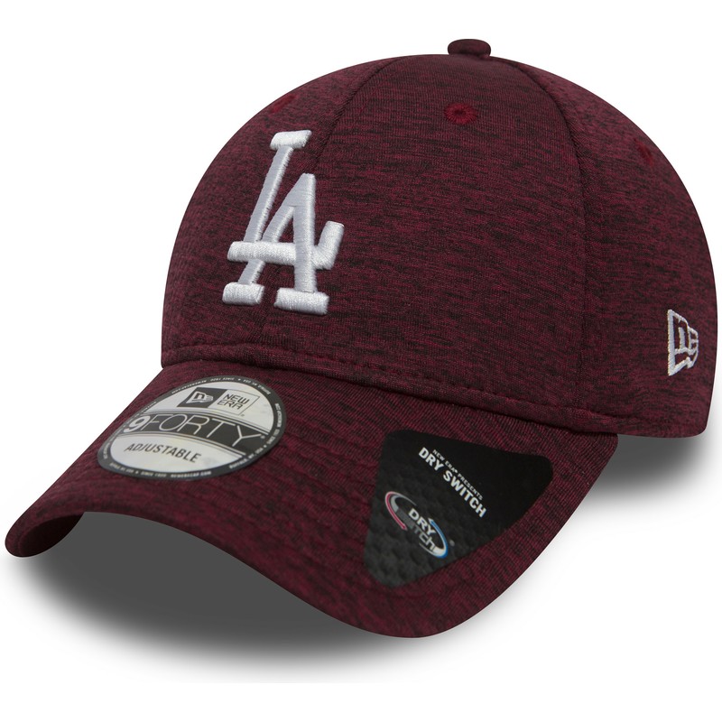 new-era-curved-brim-9forty-dry-switch-de-los-angeles-dodgers-mlb-maroon-adjustable-cap