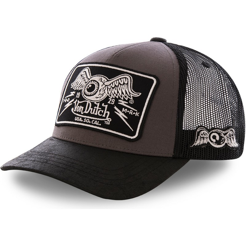 von-dutch-damaged-grey-trucker-hat