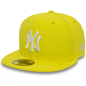new-era-flat-brim-9fifty-essential-new-york-yankees-mlb-yellow-fitted-cap