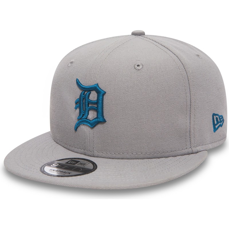new-era-flat-brim-blue-logo-9fifty-essential-league-detroit-tigers-mlb-grey-snapback-cap