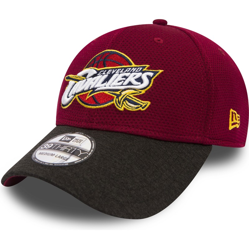 new-era-curved-brim-39thirty-shadow-tech-cleveland-cavaliers-nba-red-fitted-cap-with-black-visor