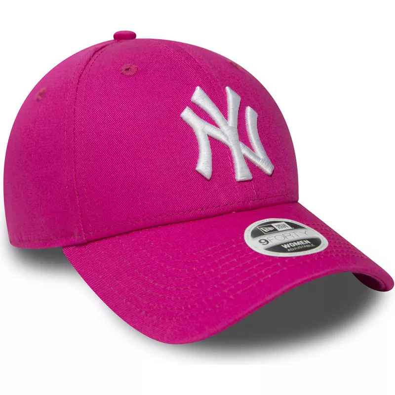 new-era-curved-brim-9forty-essential-new-york-yankees-mlb-pink-adjustable-cap