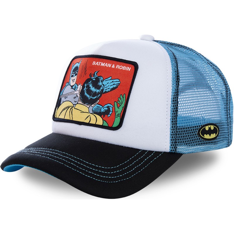 Capslab Batman & Robin MEM4 DC Comics White and Blue Trucker Hat:  