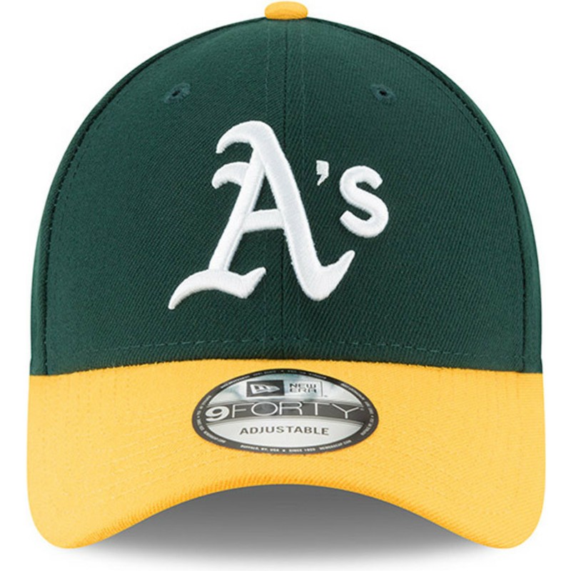 new-era-curved-brim-9forty-the-league-oakland-athletics-mlb-green-and-yellow-adjustable-cap