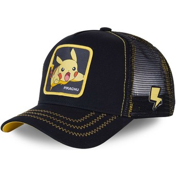 Capslab Pikachu PIK7 Pokémon Black Trucker Hat