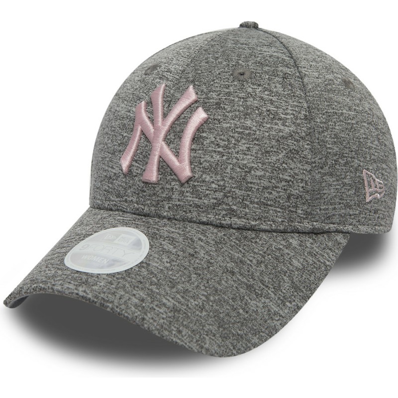 New Era Curved Brim Pink Logo 9FORTY Tech New York Yankees MLB Grey Adjustable Cap: Caphunters.ie