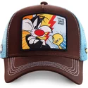 capslab-sylvester-vs-tweety-tvg1-looney-tunes-brown-and-blue-trucker-hat