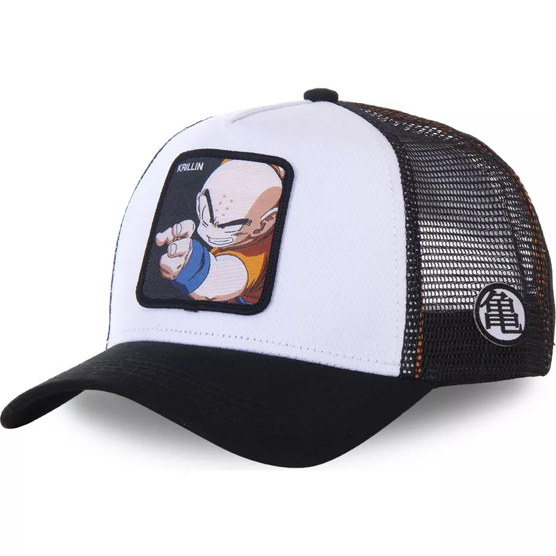 capslab-krillin-kri-dragon-ball-white-and-black-trucker-hat
