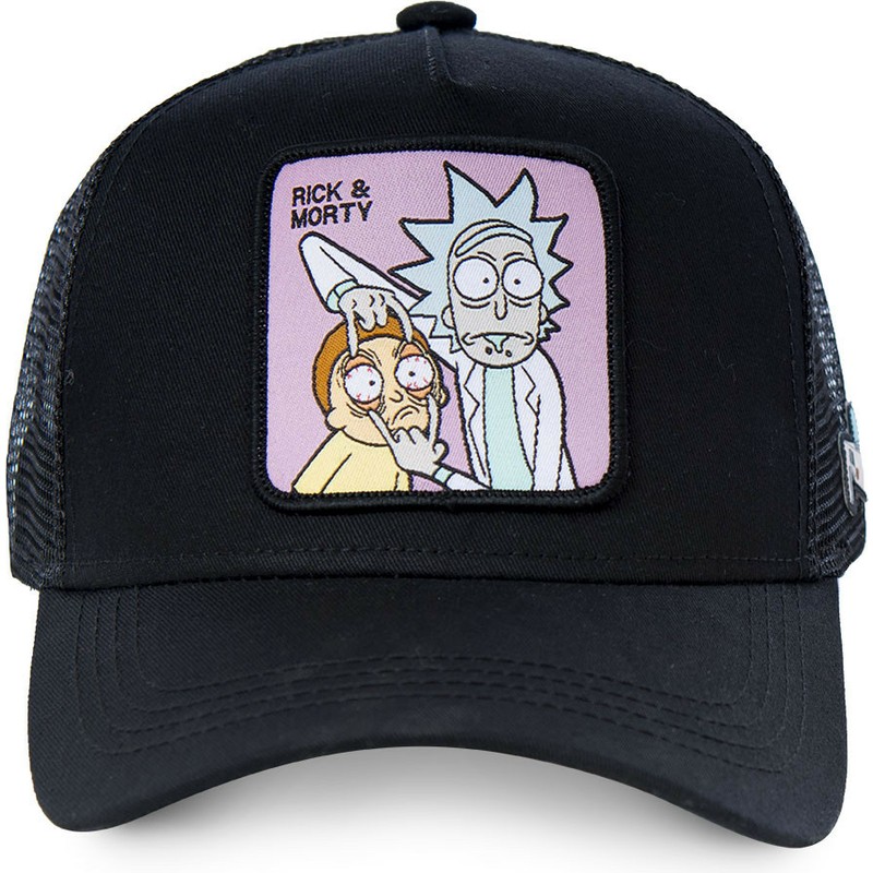 capslab-loo1-rick-and-morty-black-trucker-hat