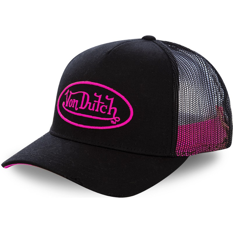 pink and black cap