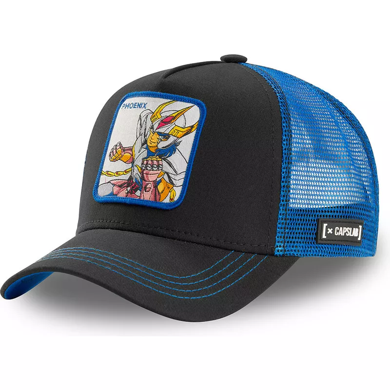 capslab-phoenix-ikki-pho1-saint-seiya-knights-of-the-zodiac-black-and-blue-trucker-hat