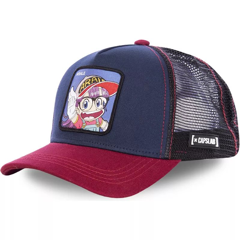 capslab-arale-norimaki-slu2-dr-slump-navy-blue-and-red-trucker-hat