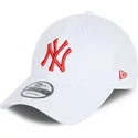 new-era-curved-brim-red-logo-9forty-league-essential-new-york-yankees-mlb-white-adjustable-cap