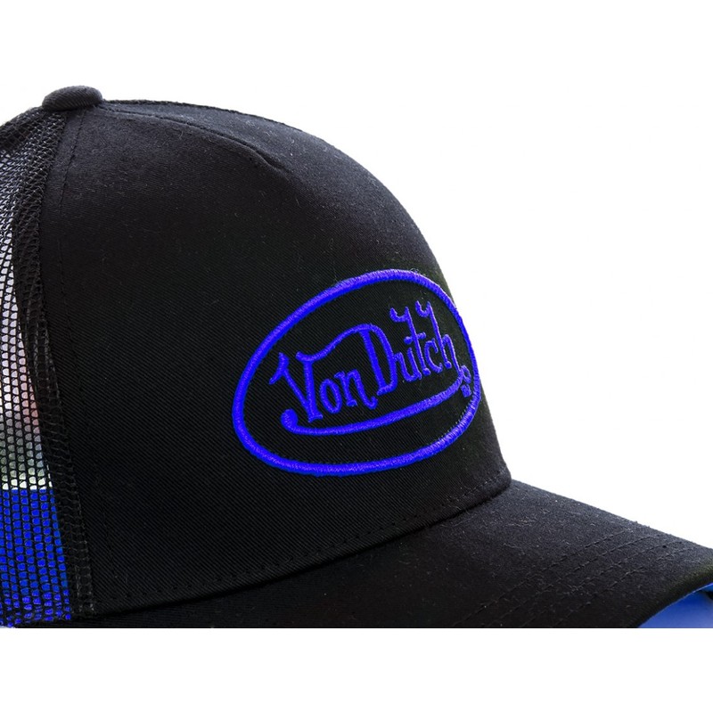 blue and black trucker hat