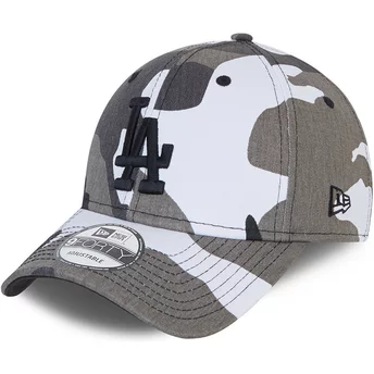 New Era Curved Brim Black Logo 9FORTY Los Angeles Dodgers MLB Camouflage and Black Adjustable Cap
