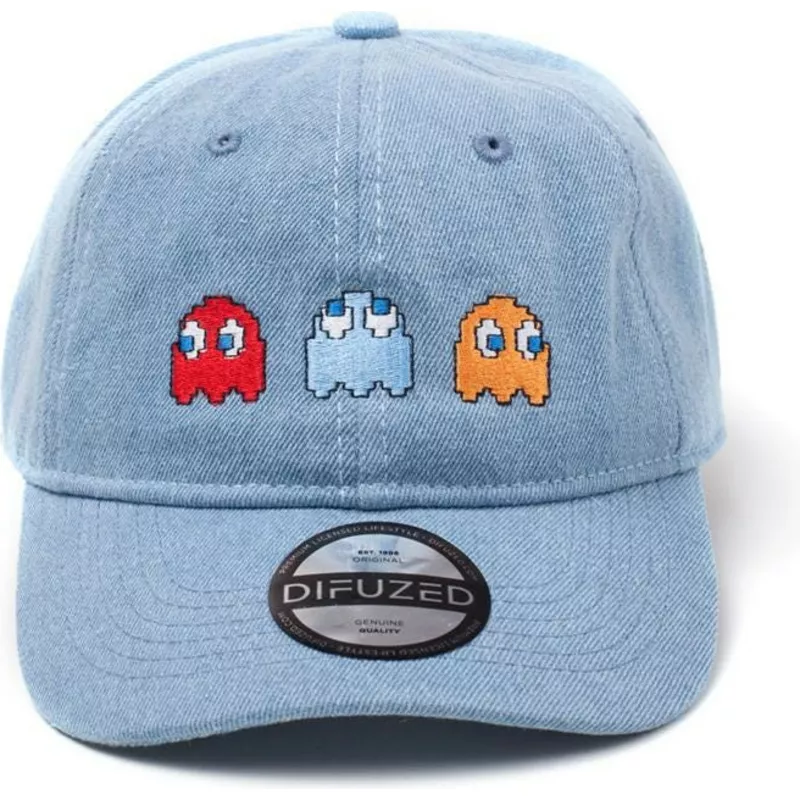 difuzed-curved-brim-ghosts-pac-man-blue-adjustable-cap