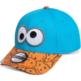 Difuzed Curved Brim Cookie Monster Sesame Street Blue and Brown Snapback Cap