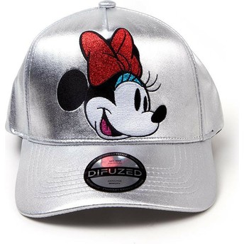 Difuzed Curved Brim Minnie Mouse Disney Silver Snapback Cap