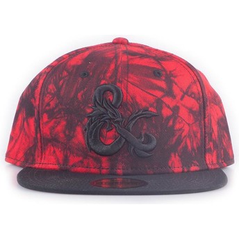 Difuzed Flat Brim Dungeons & Dragons Red and Black Snapback Cap
