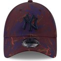 new-era-curved-brim-navy-blue-logo-9forty-ray-scape-new-york-yankees-mlb-maroon-adjustable-cap