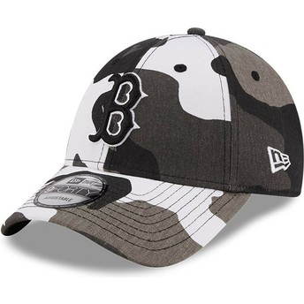 New Era Curved Brim 9FORTY All Over Urban Print Boston Red Sox MLB Camouflage and Black Adjustable Cap