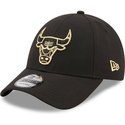 new-era-curved-brim-9forty-black-and-gold-chicago-bulls-nba-black-snapback-cap