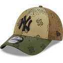 new-era-curved-brim-9forty-paisley-print-new-york-yankees-mlb-green-adjustable-cap