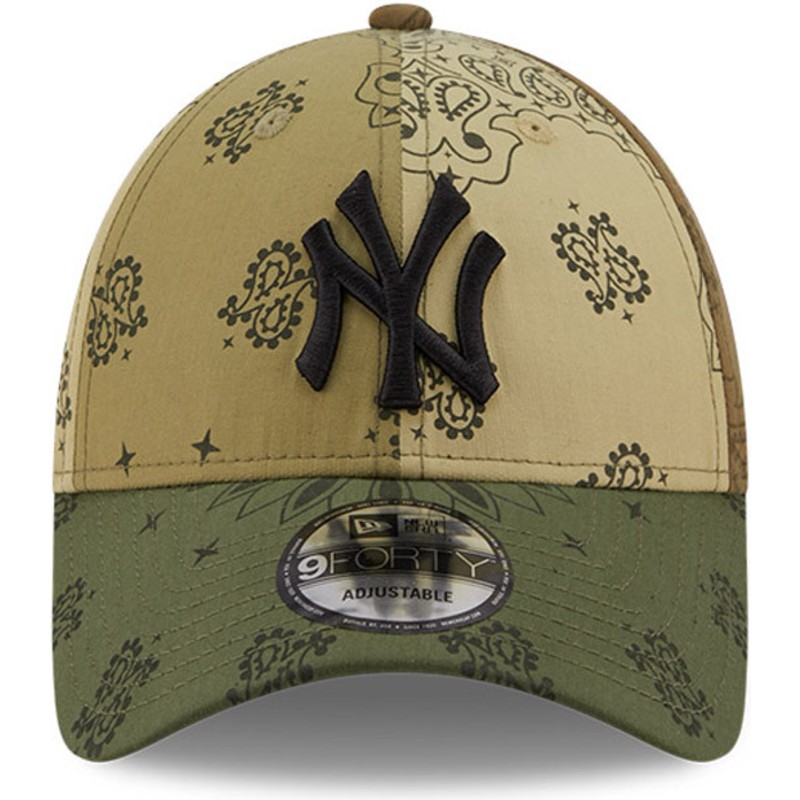 new-era-curved-brim-9forty-paisley-print-new-york-yankees-mlb-green-adjustable-cap