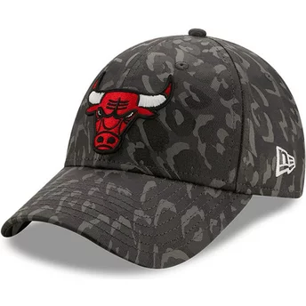 New Era Curved Brim 9FORTY All Over Camo Chicago Bulls NBA Camouflage and Black Adjustable Cap