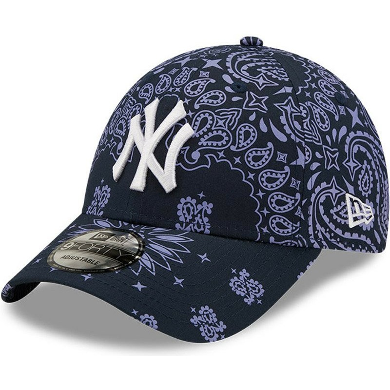 new-era-curved-brim-9forty-paisley-print-new-york-yankees-mlb-navy-blue-adjustable-cap