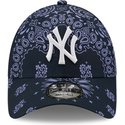 new-era-curved-brim-9forty-paisley-print-new-york-yankees-mlb-navy-blue-adjustable-cap